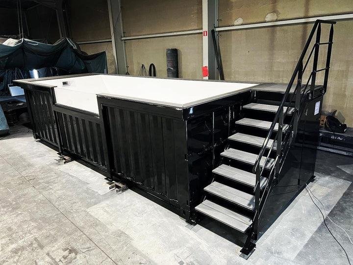 Piscina contenedor negra de 6 m corten