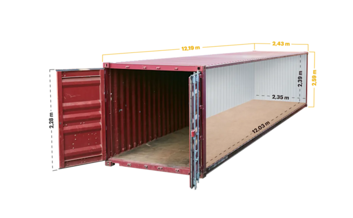 Seecontainer 40 Fuß wind- und wasserdicht