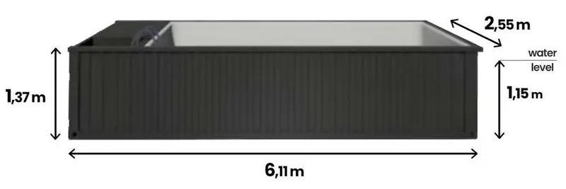 Piscina contenedor Premium 6,2 × 2,5 m
