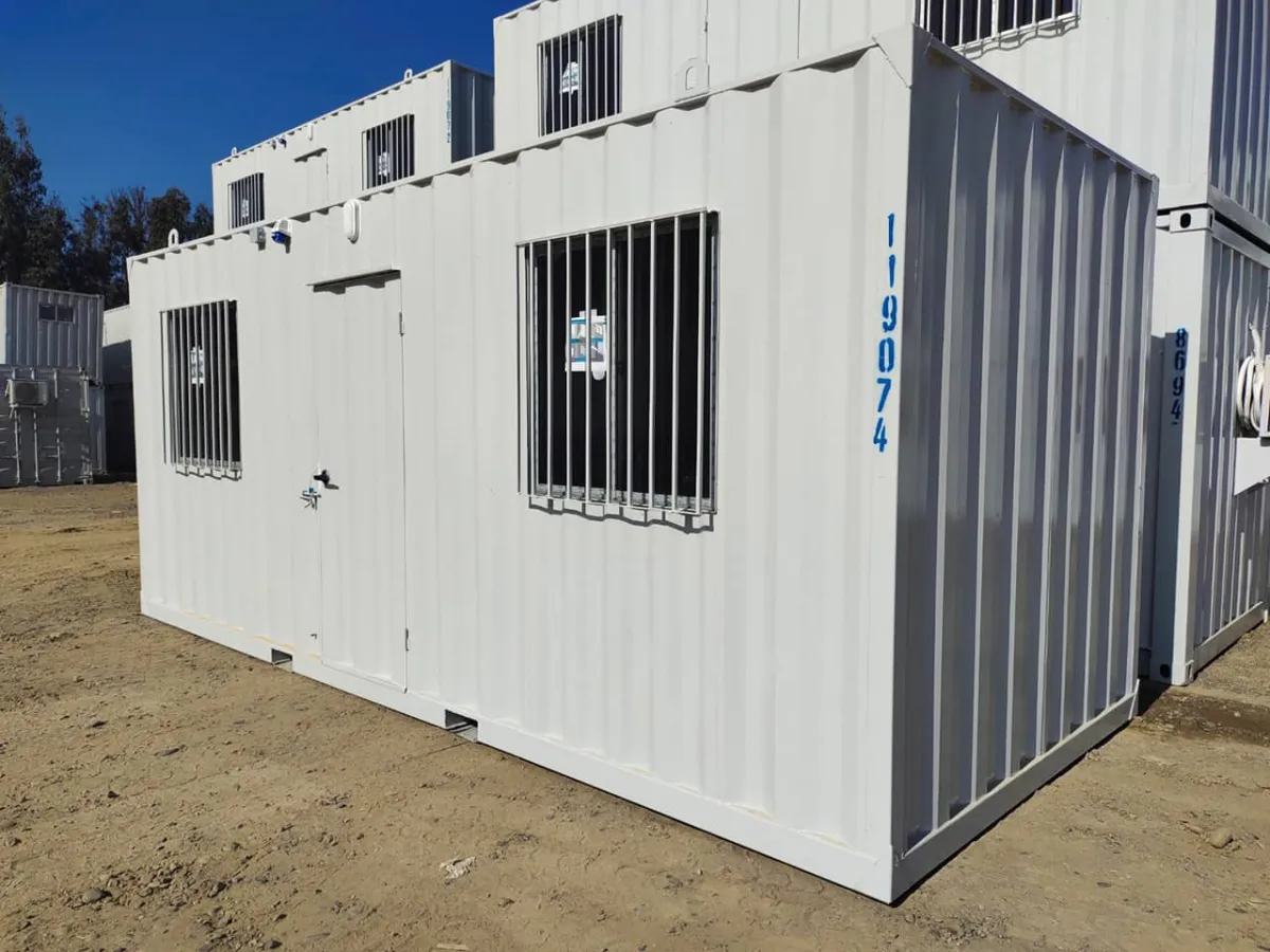 20' kantoorcontainer met badkamer, RAL 7035