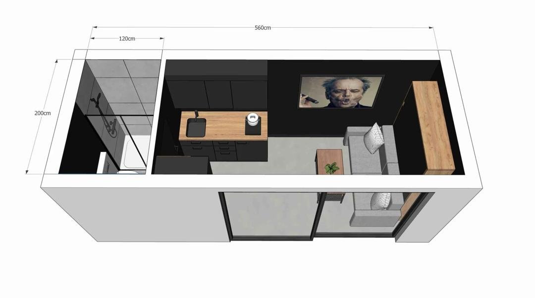 Tiny house modulaire L15 sur container 20' HC