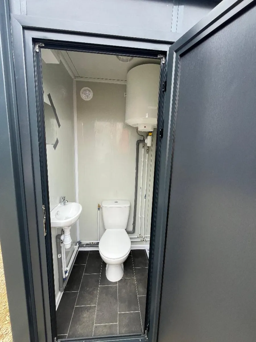 Module sanitaire WC + lavabo + douche raccordable gris