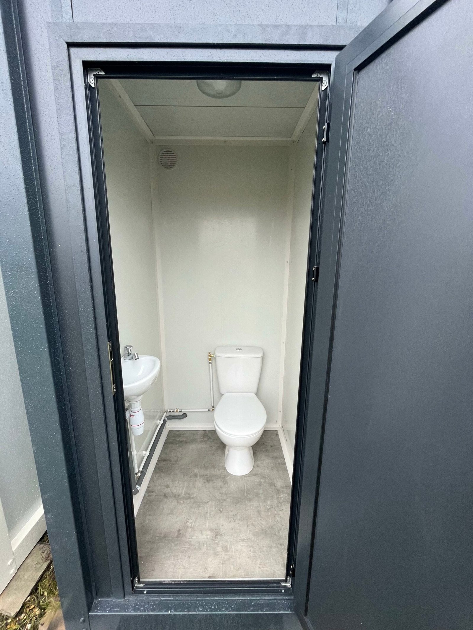 Einfach-WC-Sanitärmodul, grau