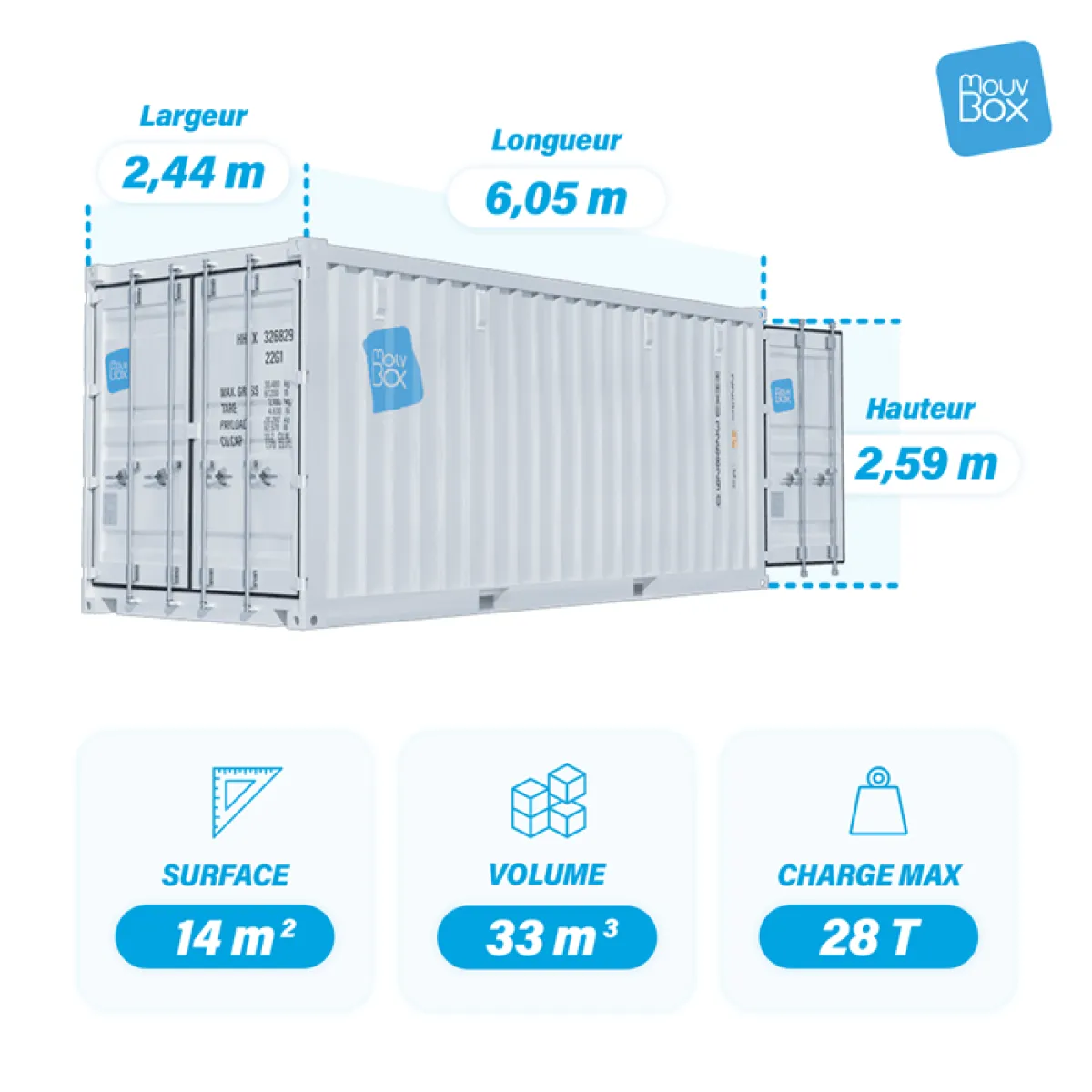 Container marittimo 20 piedi DRY Doppia Porta nuovo