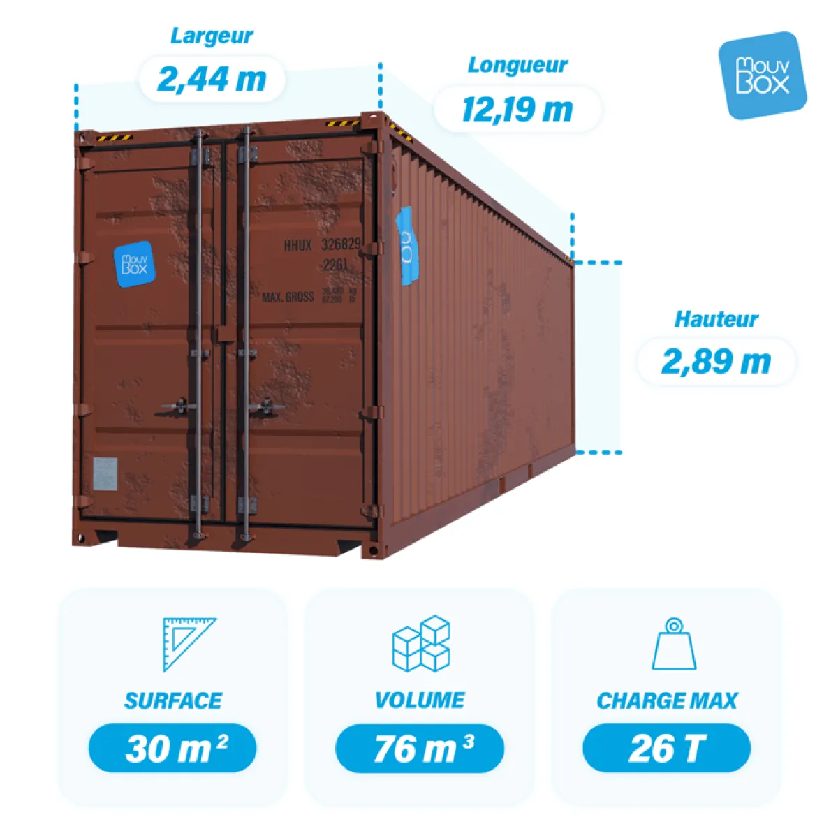 Container marittimo 40 piedi High Cube High Cube usato non stagno