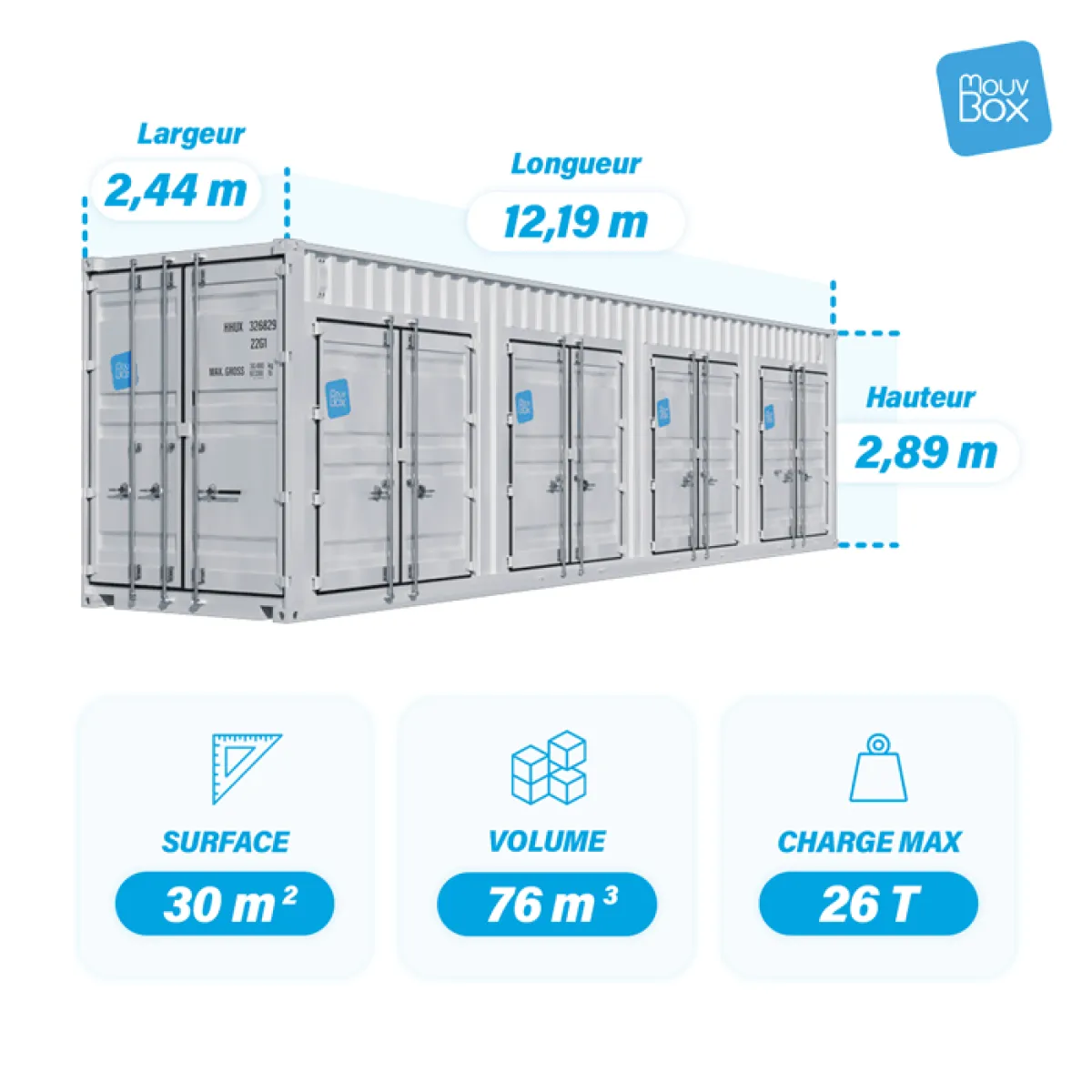 Container 4-Box 40 pieds High Cube 1er voyage