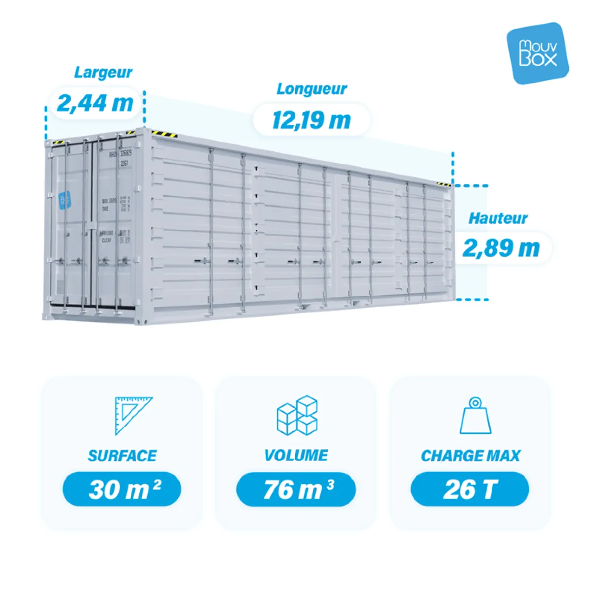 Contenedor marítimo 40 pies High Cube Lateral Abierto nuevo