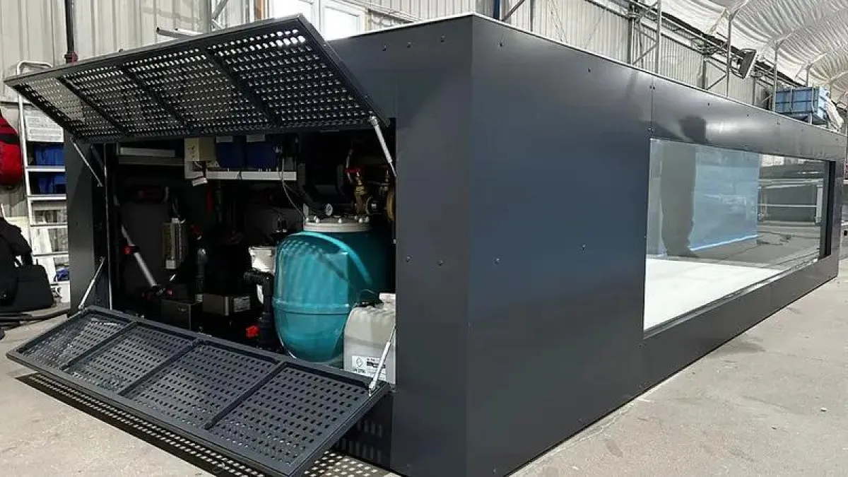 Polypropylen-Pool 6,5 × 2,5 m mit 4-m-Fenster