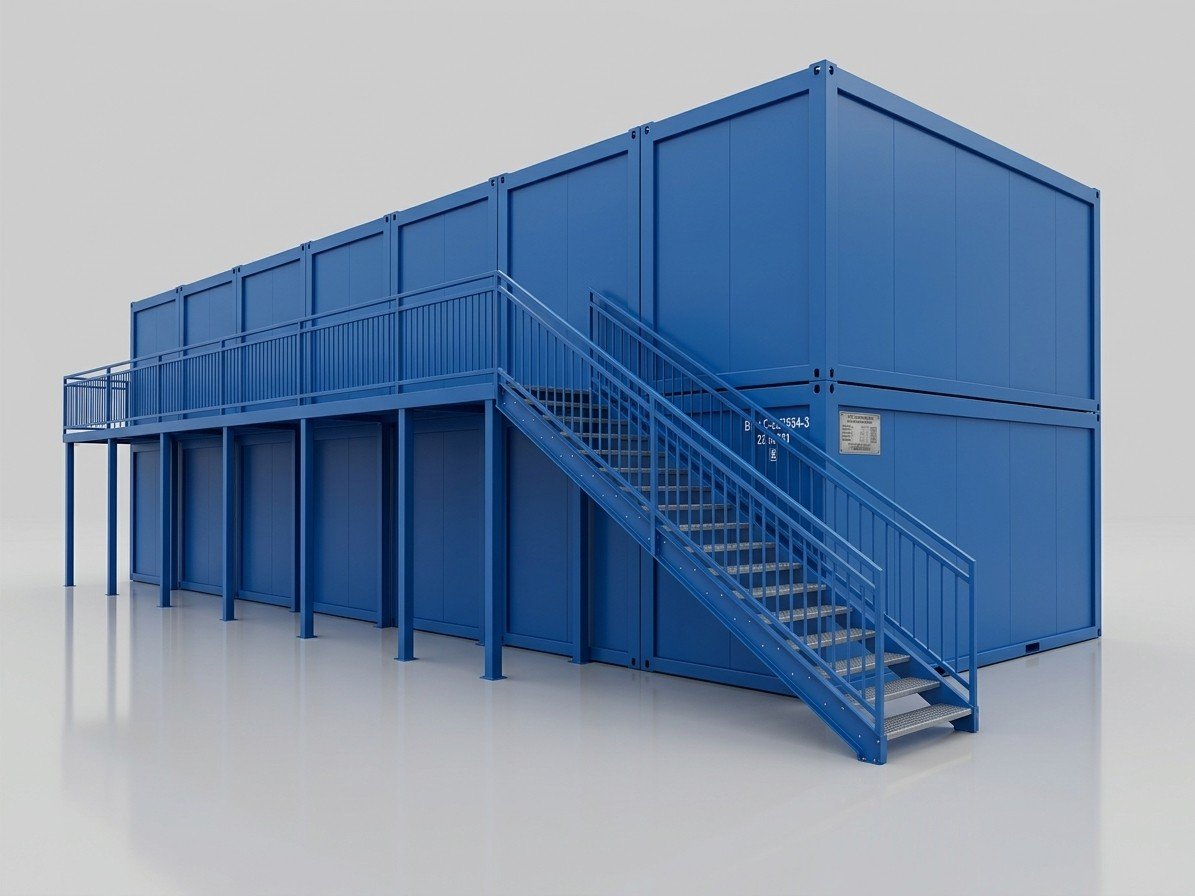 Ufficio prefabbricato a due piani 17,5×6 metri