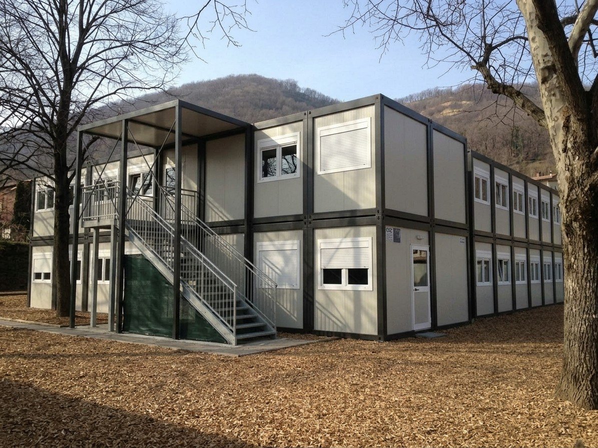 Ufficio prefabbricato a due piani 25×6 metri