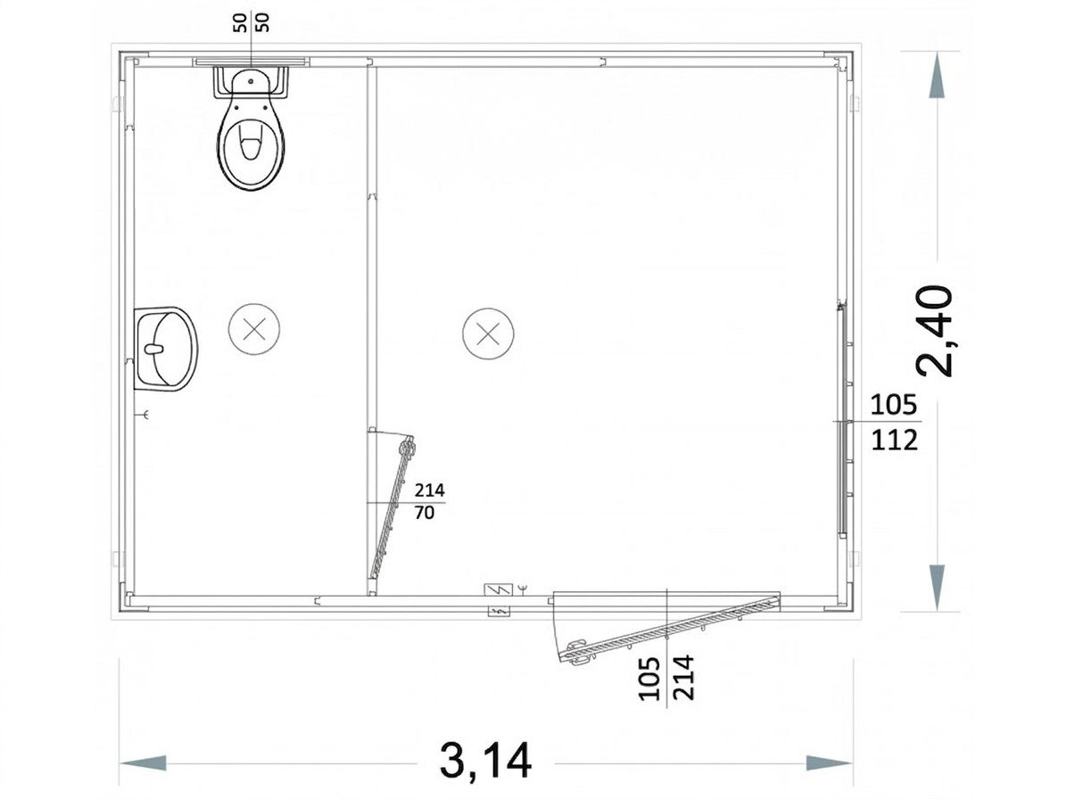 Box prefabbricati 3 metri Con Bagno Usato