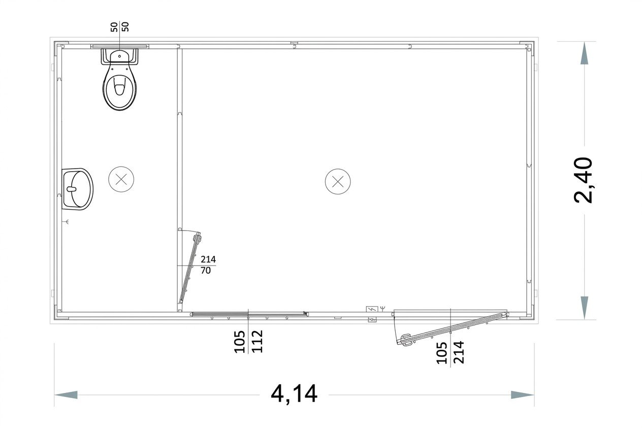 Box prefabbricati 4 metri Con Bagno Usato